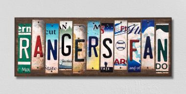 Rangers Fan License Plate Tag Strips Novelty Wood Signs WS-406