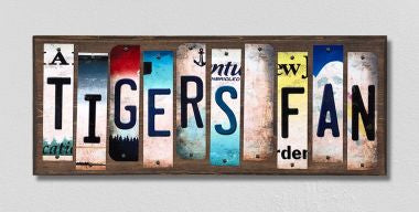 Tigers Fan License Plate Tag Strips Novelty Wood Signs WS-409