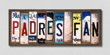 Padres Fan License Plate Tag Strips Novelty Wood Signs WS-410