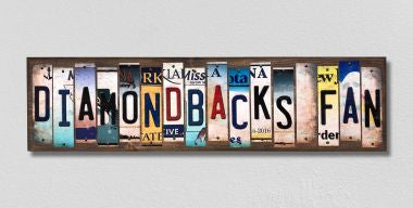 Diamondbacks Fan License Plate Tag Strips Novelty Wood Signs WS-413