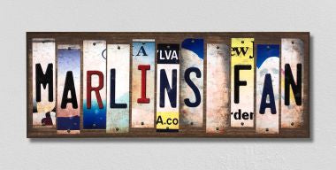 Marlins Fan License Plate Tag Strips Novelty Wood Signs WS-414