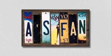 As Fan License Plate Tag Strips Novelty Wood Signs WS-417