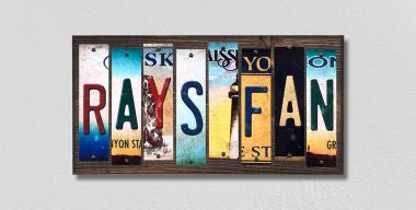 Rays Fan License Plate Tag Strips Novelty Wood Signs WS-418