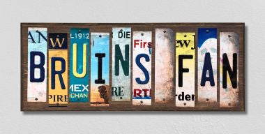 Bruins Fan License Plate Tag Strips Novelty Wood Signs WS-420
