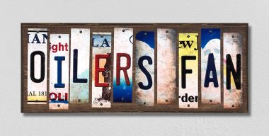 Oilers Fan License Plate Tag Strips Novelty Wood Signs WS-423