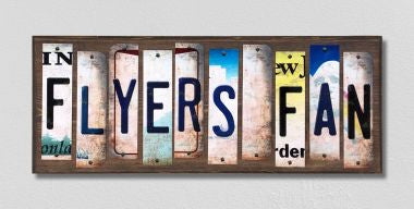 Flyers Fan License Plate Tag Strips Novelty Wood Signs WS-424