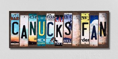 Canucks Fan License Plate Tag Strips Novelty Wood Signs WS-425