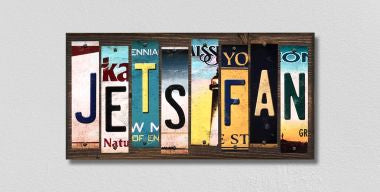 Jets Fan License Plate Tag Strips Novelty Wood Signs WS-426