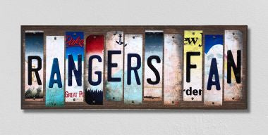 Rangers Fan License Plate Tag Strips Novelty Wood Signs WS-427