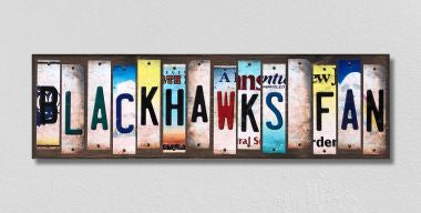 Blackhawks Fan License Plate Tag Strips Novelty Wood Signs WS-429