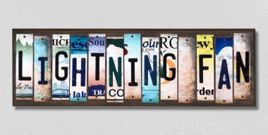 Lightning Fan License Plate Tag Strips Novelty Wood Signs WS-432