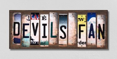 Devils Fan License Plate Tag Strips Novelty Wood Signs WS-435