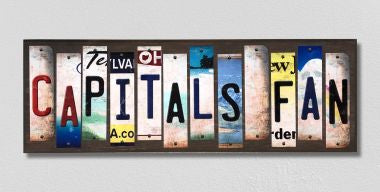 Capitals Fan License Plate Tag Strips Novelty Wood Signs WS-438