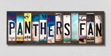 Panthers Fan License Plate Tag Strips Novelty Wood Signs WS-444
