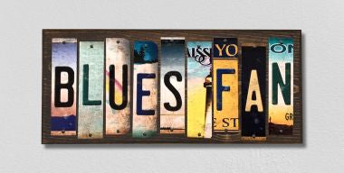 Blues Fan License Plate Tag Strips Novelty Wood Signs WS-445