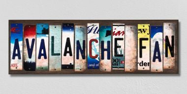 Avalanche Fan License Plate Tag Strips Novelty Wood Signs WS-446