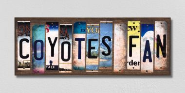 Coyotes Fan License Plate Tag Strips Novelty Wood Signs WS-448