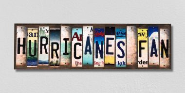 Hurricanes Fan License Plate Tag Strips Novelty Wood Signs WS-449