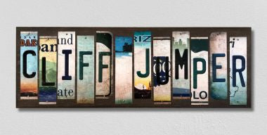 Cliff Jumper License Plate Tag Strips Novelty Wood Signs WS-454
