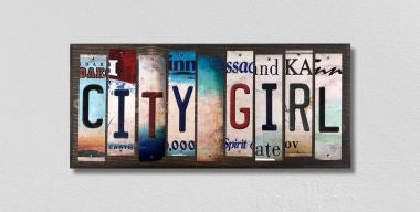 City Girl License Plate Tag Strips Novelty Wood Signs WS-458