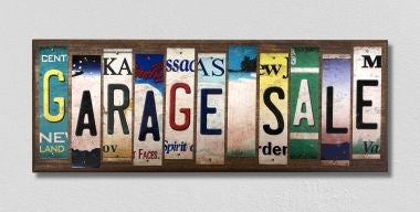 Garage Sale License Plate Tag Strips Novelty Wood Signs WS-471