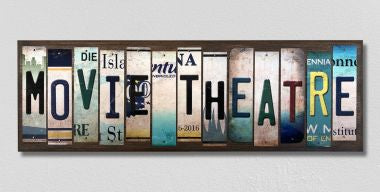 Movie Theatre License Plate Tag Strips Novelty Wood Signs WS-480