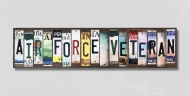 Air Force Veteran License Plate Tag Strips Novelty Wood Signs WS-494