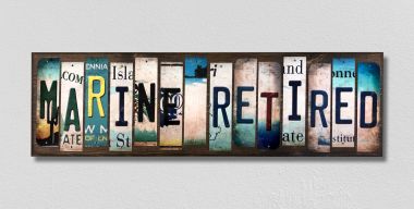 Marine Retired License Plate Tag Strips Novelty Wood Signs WS-495