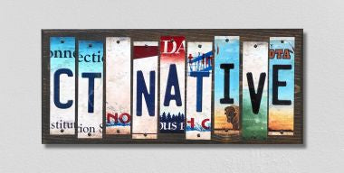 CT Native License Plate Tag Strips Novelty Wood Signs WS-508