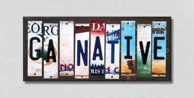GA Native License Plate Tag Strips Novelty Wood Signs WS-511