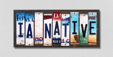 IA Native License Plate Tag Strips Novelty Wood Signs WS-516