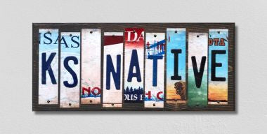 KS Native License Plate Tag Strips Novelty Wood Signs WS-517