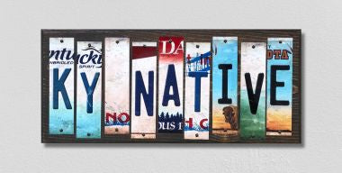 KY Native License Plate Tag Strips Novelty Wood Signs WS-518