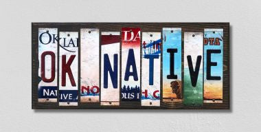 OK Native License Plate Tag Strips Novelty Wood Signs WS-537