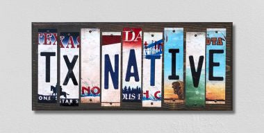 TX Native License Plate Tag Strips Novelty Wood Signs WS-544