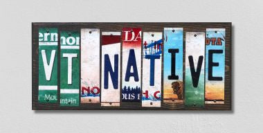 VT Native License Plate Tag Strips Novelty Wood Signs WS-546