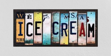 Ice Cream License Plate Tag Strips Novelty Wood Signs WS-556