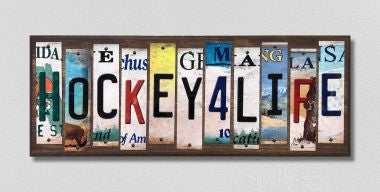 Hockey For Life License Plate Tag Strips Novelty Wood Signs WS-563