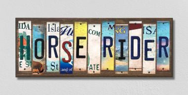 Horse Rider License Plate Tag Strips Novelty Wood Signs WS-565