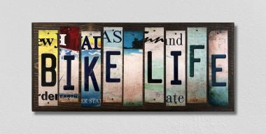 Bike Life License Plate Tag Strips Novelty Wood Signs WS-585