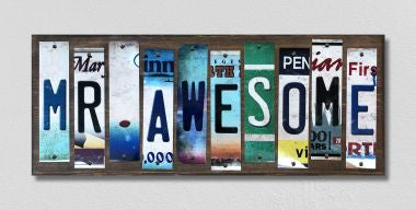 Mr. Awesome License Plate Tag Strips Novelty Wood Signs WS-586