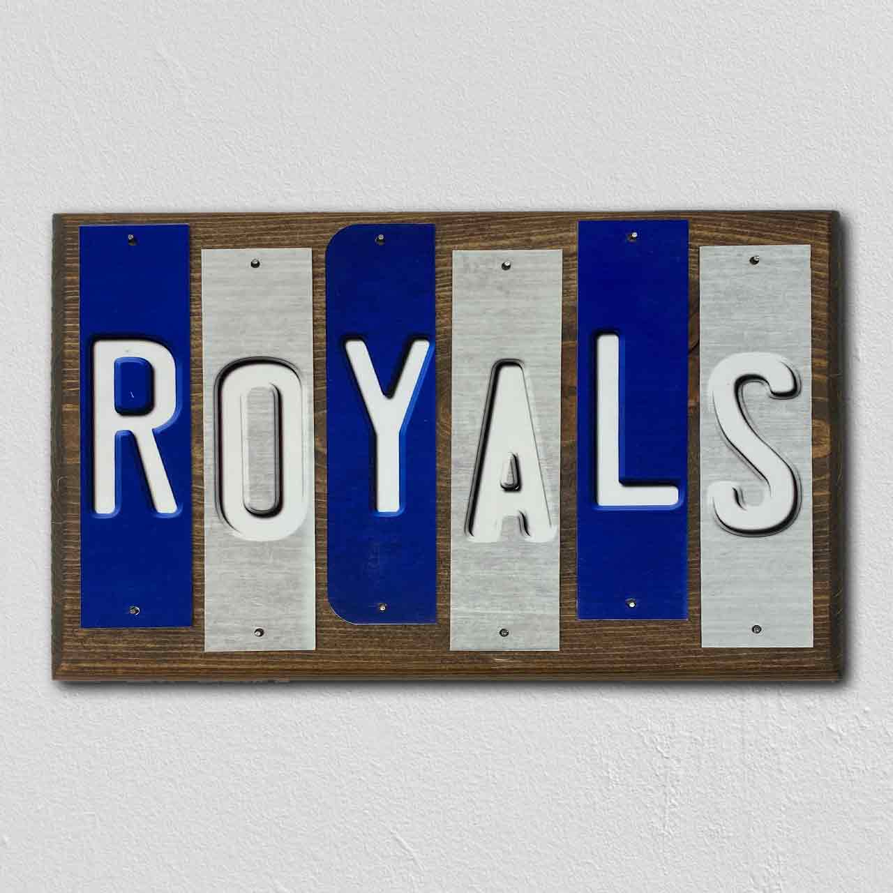 Royals Team Colors Baseball Fun Strips Novelty Wood Sign WS-620