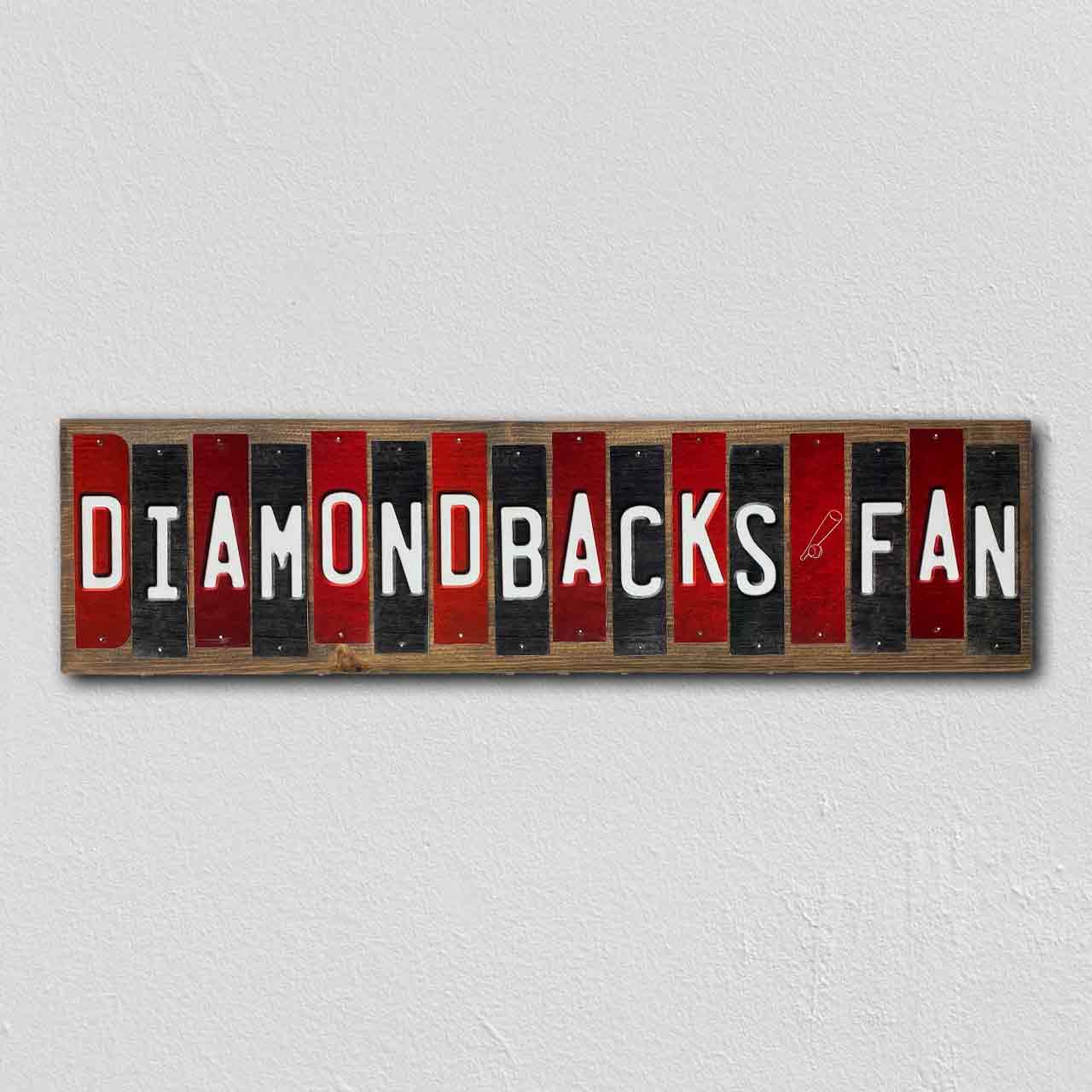 Diamondbacks Fan Team Colors Baseball Fun Strips Novelty Wood Sign WS-623