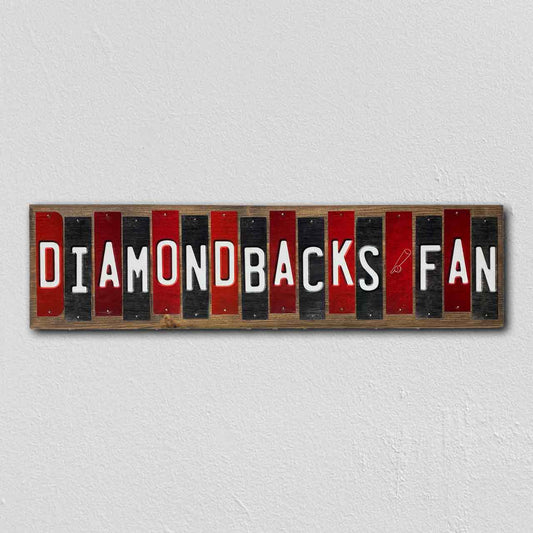 Diamondbacks Fan Team Colors Baseball Fun Strips Novelty Wood Sign WS-623