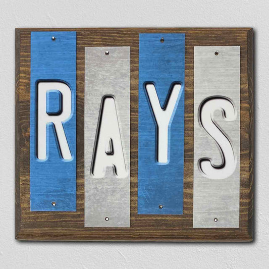 Rays Team Colors Baseball Fun Strips Novelty Wood Sign WS-626