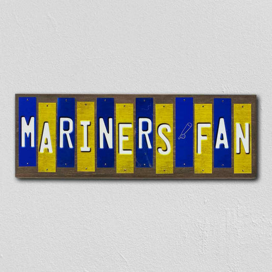 Mariners Fan Team Colors Baseball Fun Strips Novelty Wood Sign WS-653