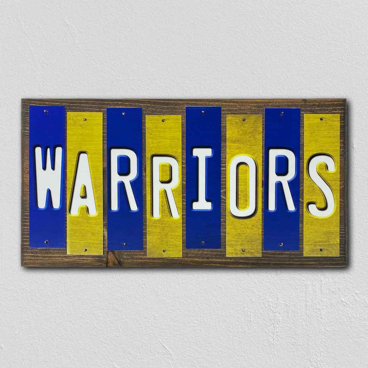 Warriors Team Colors Basketball Fun Strips Novelty Wood Sign WS-670