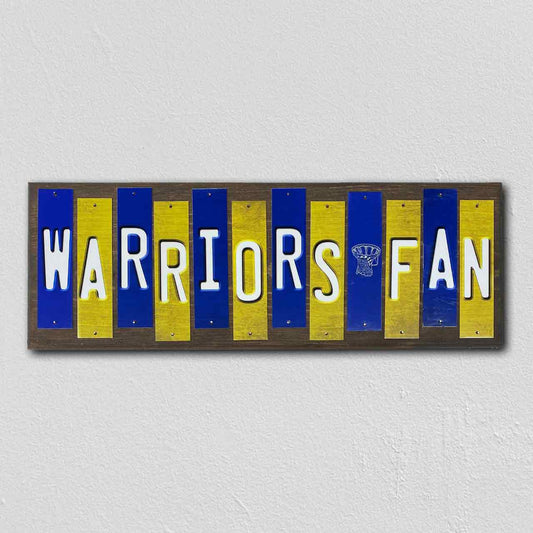 Warriors Fan Team Colors Basketball Fun Strips Novelty Wood Sign WS-671