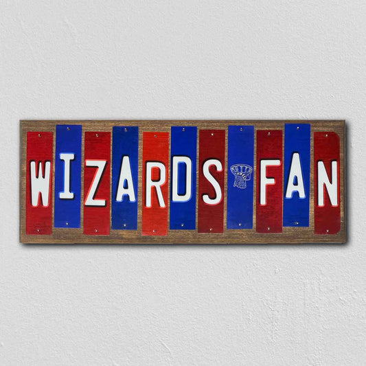 Wizards Fan Team Colors Basketball Fun Strips Novelty Wood Sign WS-677