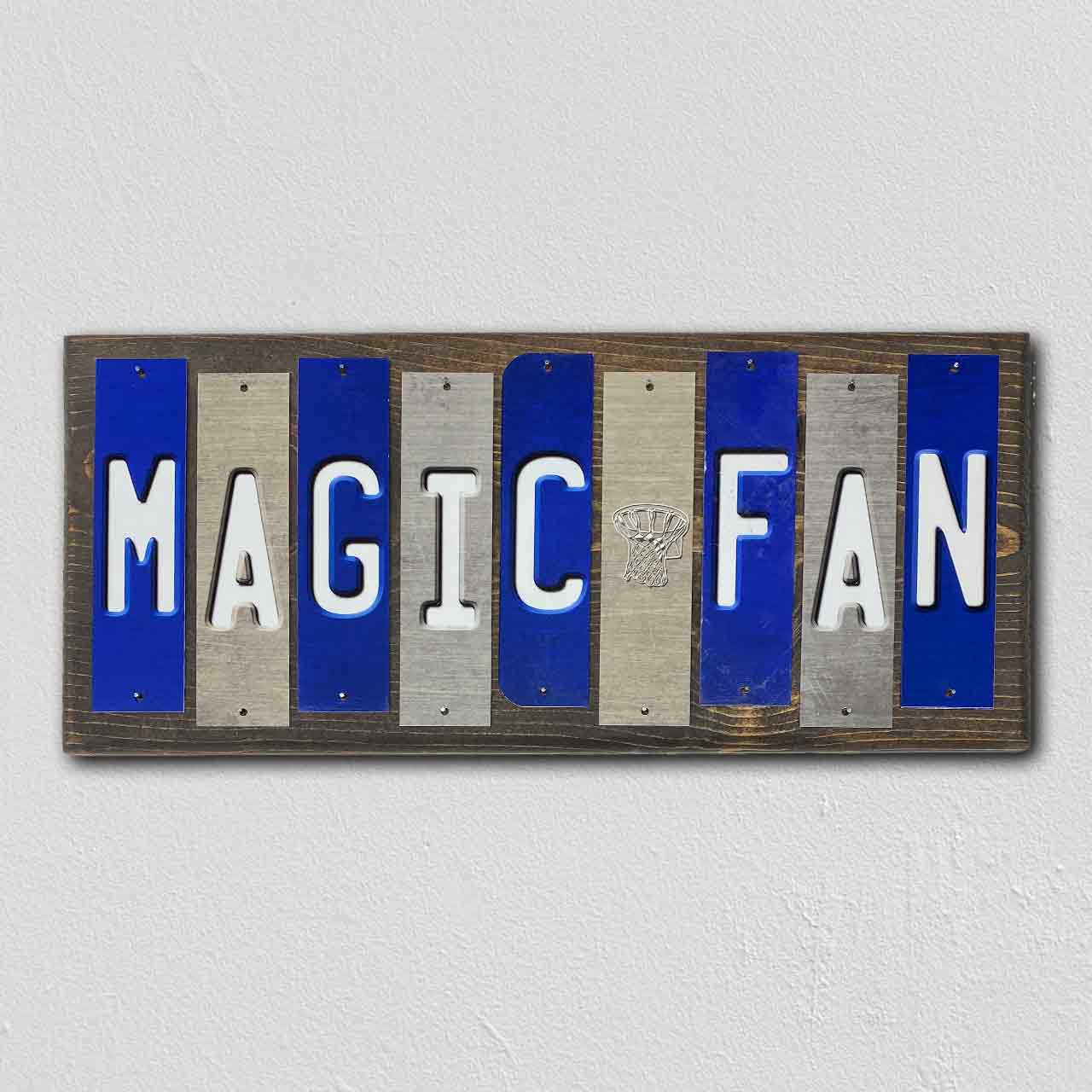 Magic Fan Team Colors Basketball Fun Strips Novelty Wood Sign WS-683